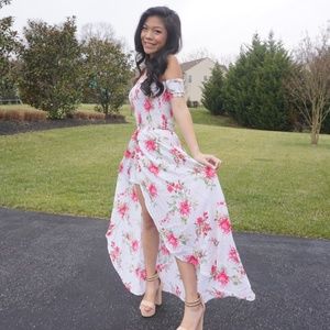 Kiwi & Punch S Long, White, Floral Dress